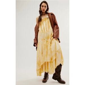 NWT Free People Bali Devon Skirtall Tie Dye Maxi Dress In Italian Straw Size XS